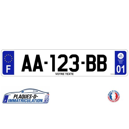 Plaque d'immatriculation Auvergne Rhône Alpes personnalisée