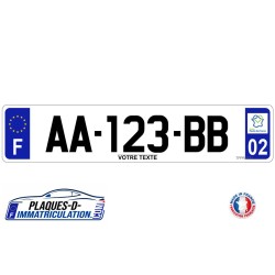 Plaque d'immatriculation Hauts de France personnalisée